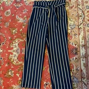 REFORMATION STRIPED CROPPED PANT